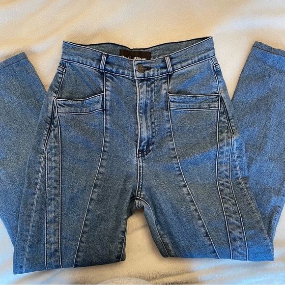 3x1 x Jason Wu W4 Jeans denim USA paneled straight high rise - Picture 4 of 11